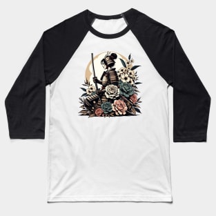 Samurai woman with flowers Baseball T-Shirt